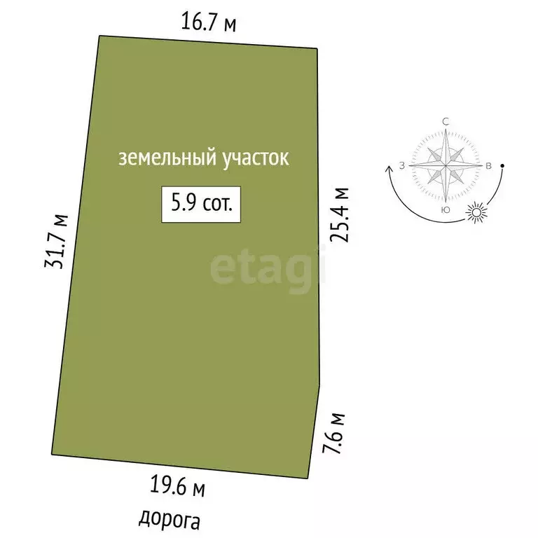 Участок в Тюмень, СНТ Пчёлка, Центральная улица (5.86 м) - Фото 1