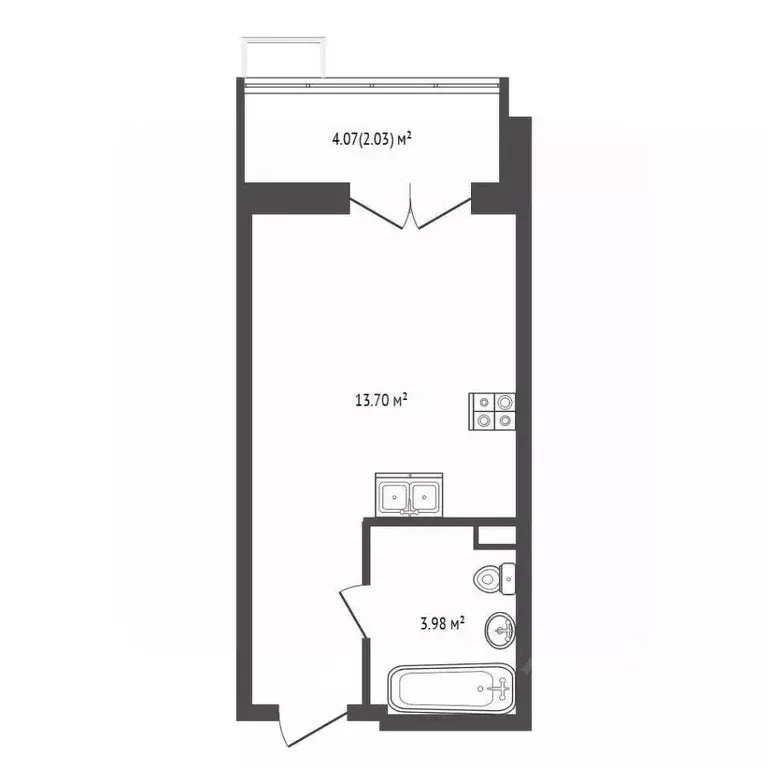 Студия Краснодарский край, Темрюк Дальняя ул., 30 (23.33 м) - Фото 2