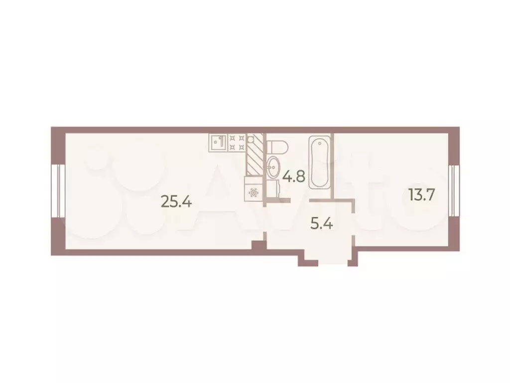 1-к. квартира, 49,2 м, 9/9 эт. - Фото 0