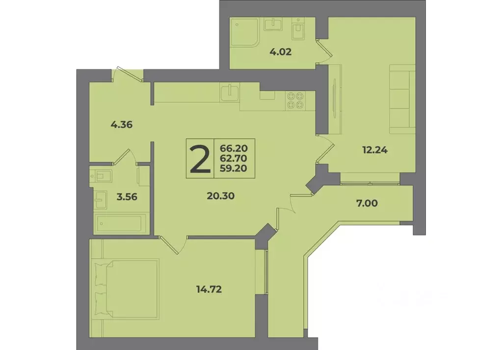 2-к кв. Калининградская область, Калининград Коммунистическая ул. ... - Фото 1