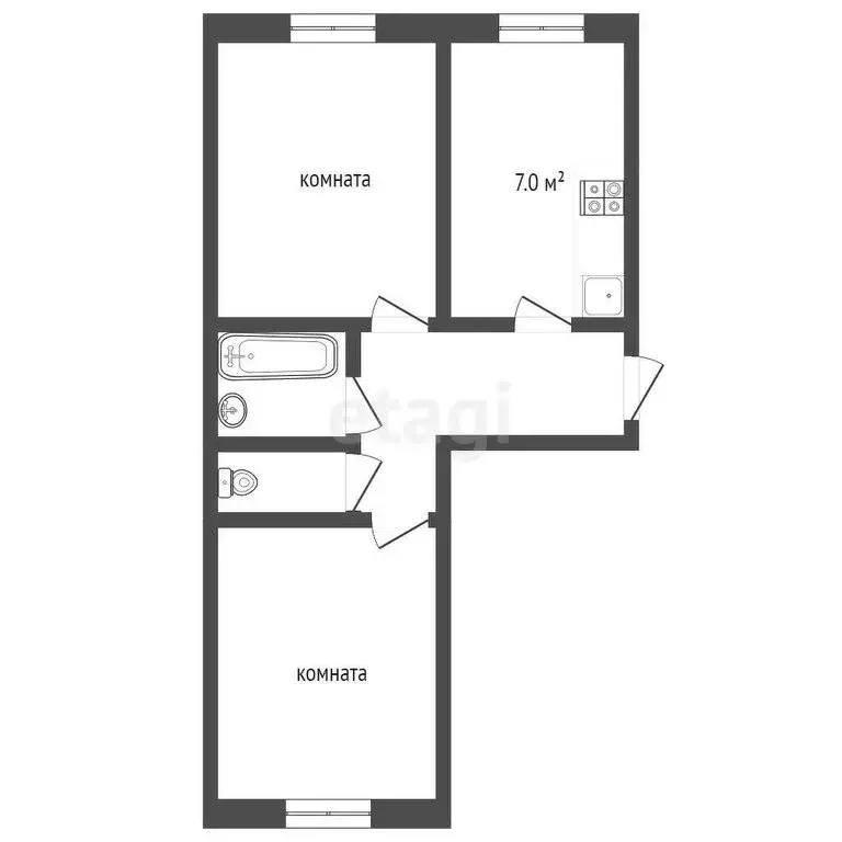2-комнатная квартира: Алапаевск, улица Флегонта Кабакова, 26 (44.1 м) - Фото 0