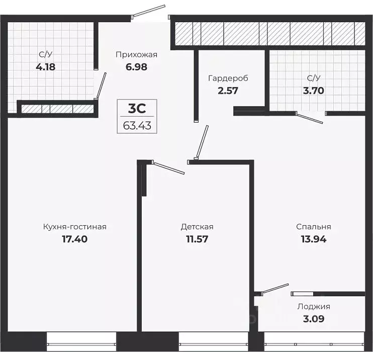 2-к кв. Новосибирская область, Новосибирск Лесоперевалка мкр, Ясный ... - Фото 1