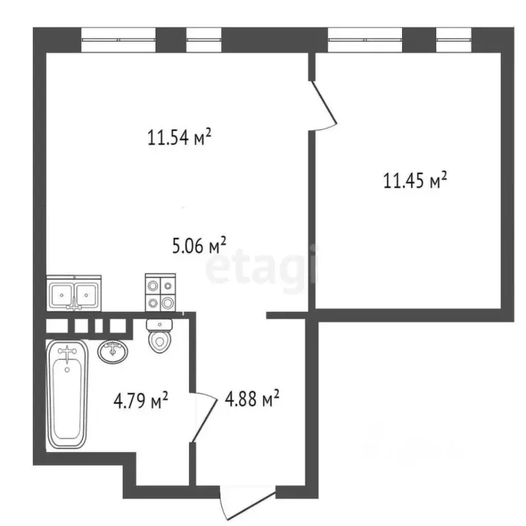 1-к кв. Тюменская область, Тюмень ул. Новоселов, 103к1 (38.0 м) - Фото 0