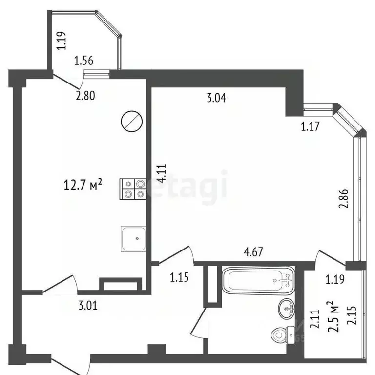 1-к кв. Севастополь ул. Горпищенко, 104Гк1 (46.6 м) - Фото 2