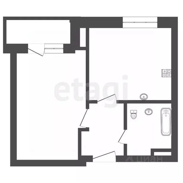 1-к кв. Иркутская область, Ангарск 22-й мкр, 41 (30.4 м) - Фото 2
