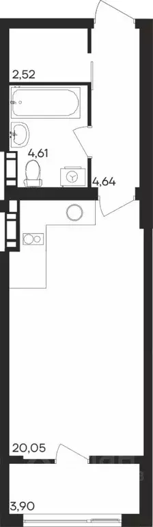 Студия Мурманская область, Мурманск Первомайский округ,  (35.72 м) - Фото 1