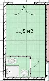 Квартира-студия, 11,7 м, 1/9 эт. - Фото 0