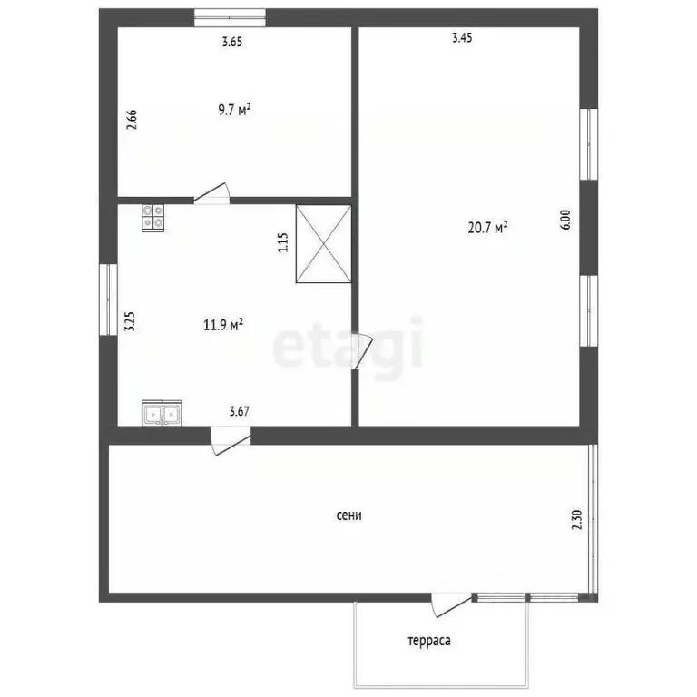Дом в Кемеровская область, Анжеро-Судженск ул. Дзержинского, 21 (42 м) - Фото 1