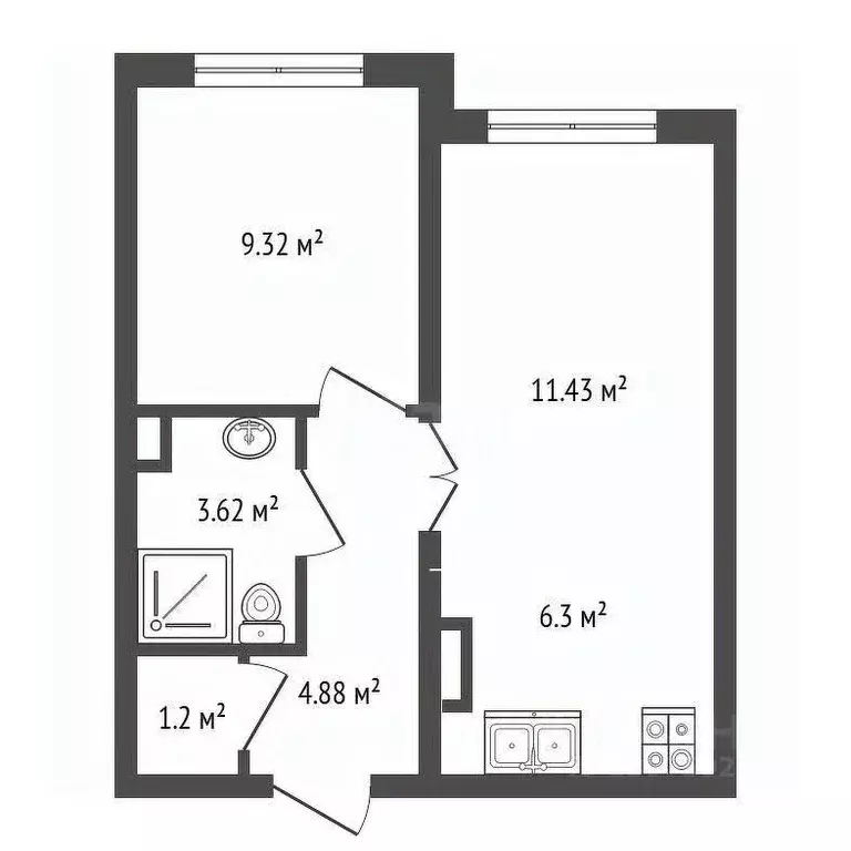 1-к кв. Ярославская область, Ярославль просп. Фрунзе, 31 (39.9 м) - Фото 1