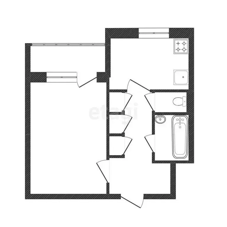1-комнатная квартира: Новый Уренгой, район Северная Жилая Часть, ... - Фото 1