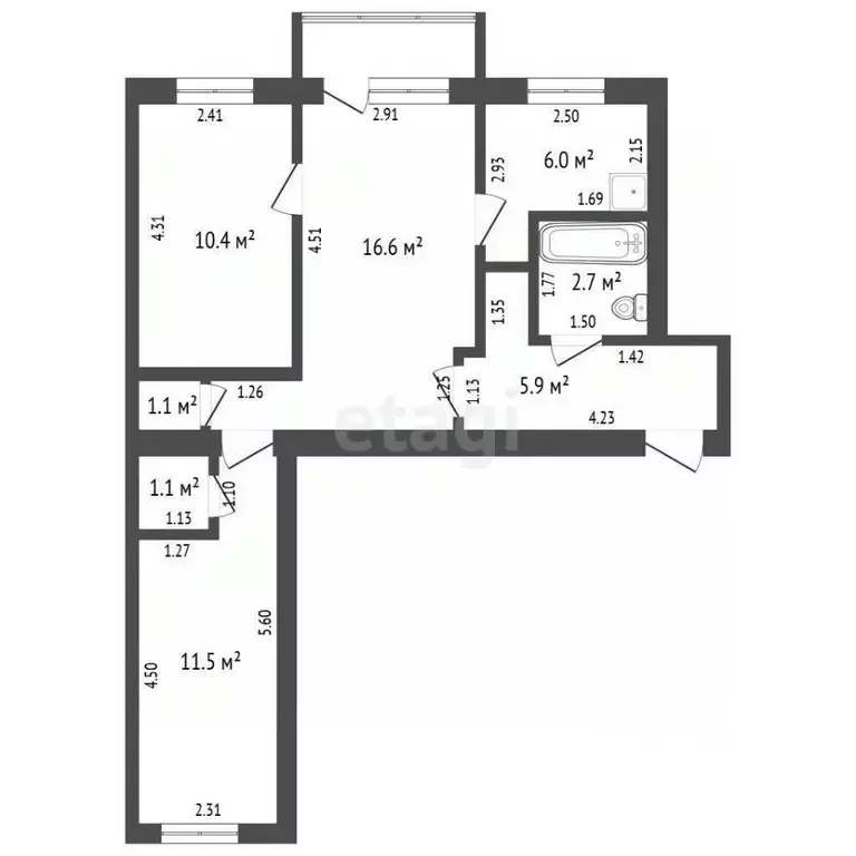 3-к кв. Воронежская область, Борисоглебск Северный мкр, 8 (57.2 м) - Фото 1