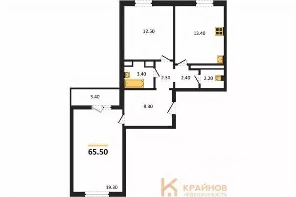 2-к кв. Воронежская область, Воронеж Озерки жилой квартал,  (65.5 м) - Фото 0
