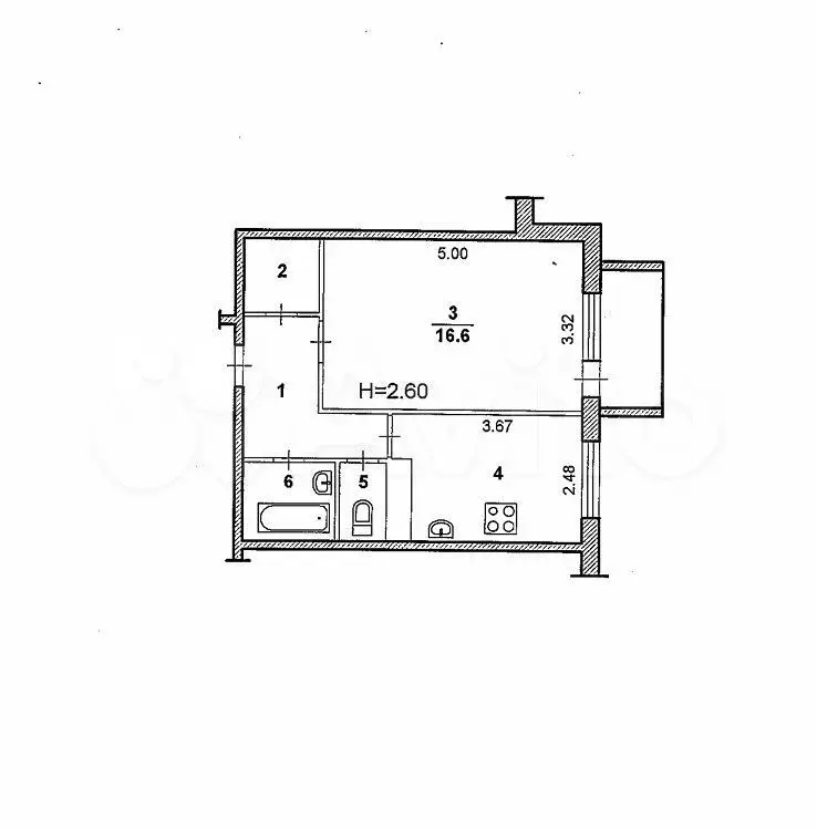 1-к. квартира, 36,1 м, 9/10 эт. - Фото 0