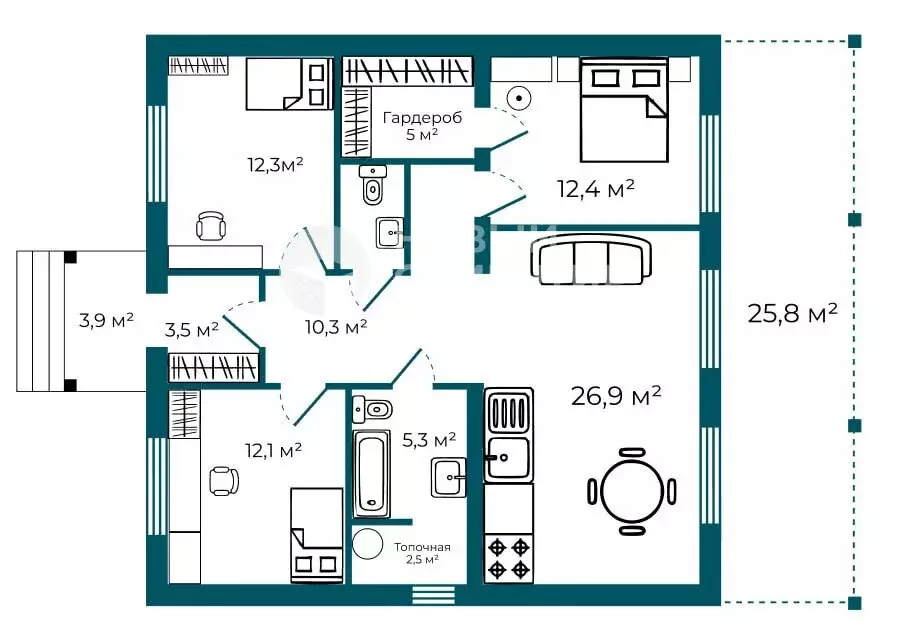 Дом в Екатеринбург, улица Кордон Шиловский (122.4 м) - Фото 1