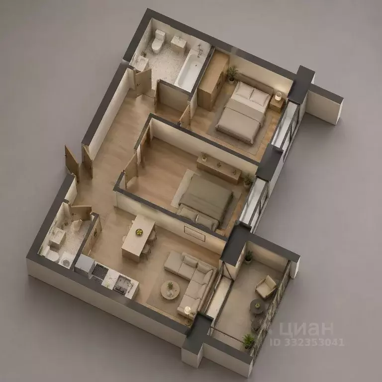 2-к кв. Коми, Ухта ул. Александра Алексеева, 4 (61.9 м) - Фото 1