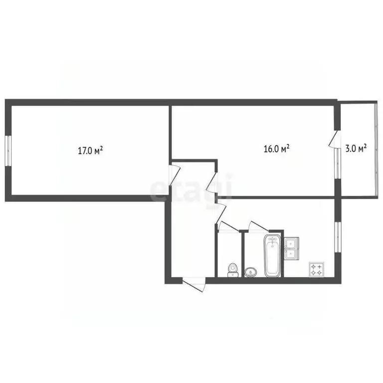 2-к кв. Ленинградская область, Отрадное Кировский район, Лесная ул., 2 ... - Фото 2