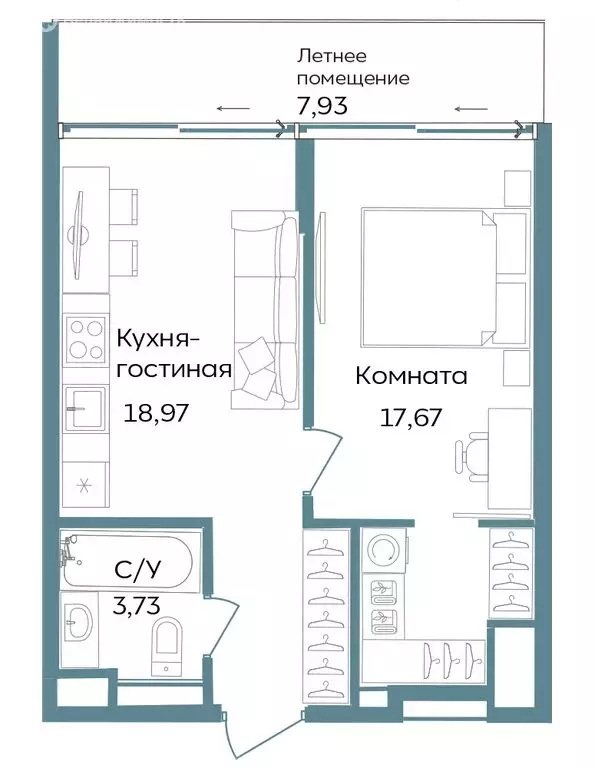 1-комнатная квартира: Республика Крым, Саки (48.3 м) - Фото 1