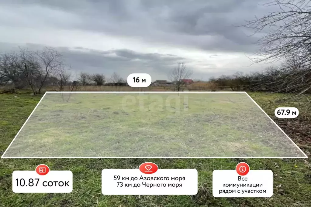 Участок в Краснодарский край, Славянский район, Анастасиевское с/пос, ... - Фото 1