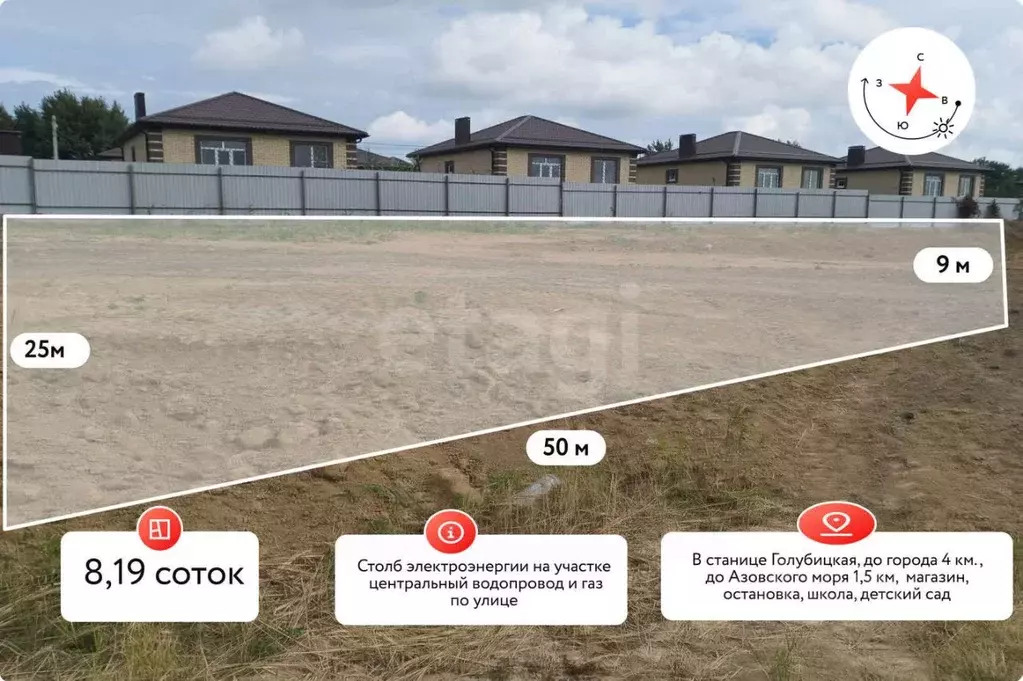 Участок в Краснодарский край, Темрюкский район, Голубицкое с/пос, ... - Фото 2