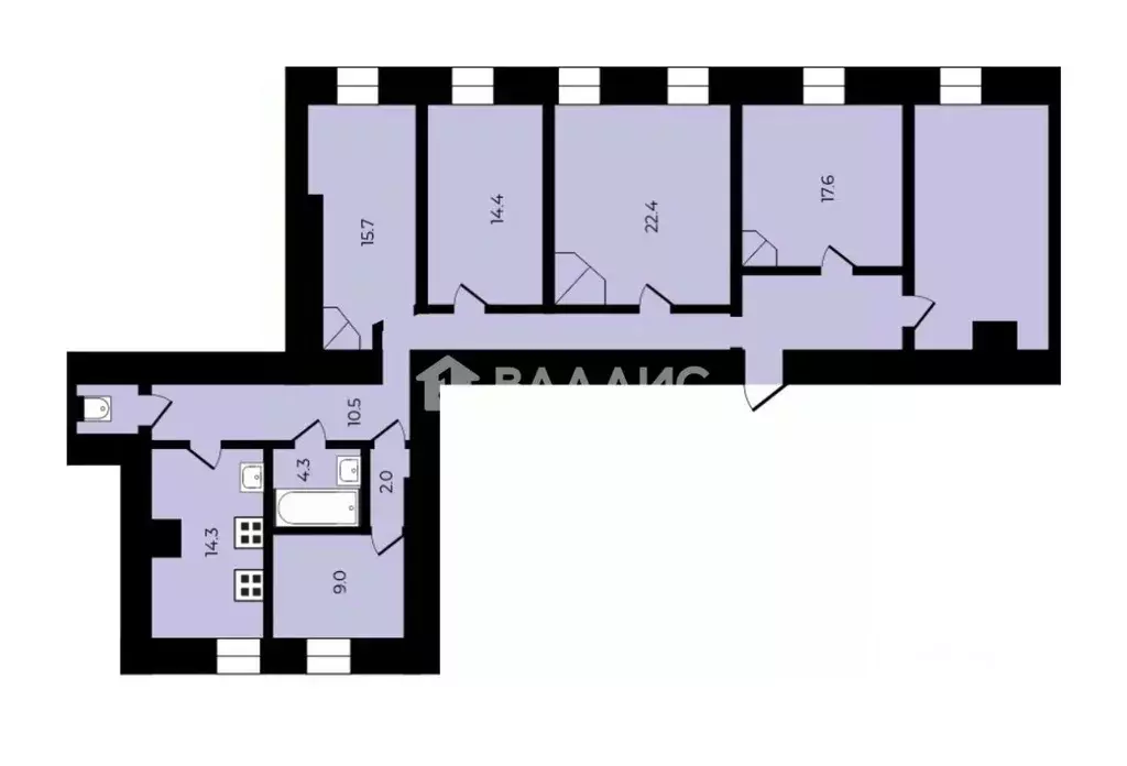 5-к кв. Санкт-Петербург Бронницкая ул., 15 (157.2 м) - Фото 2