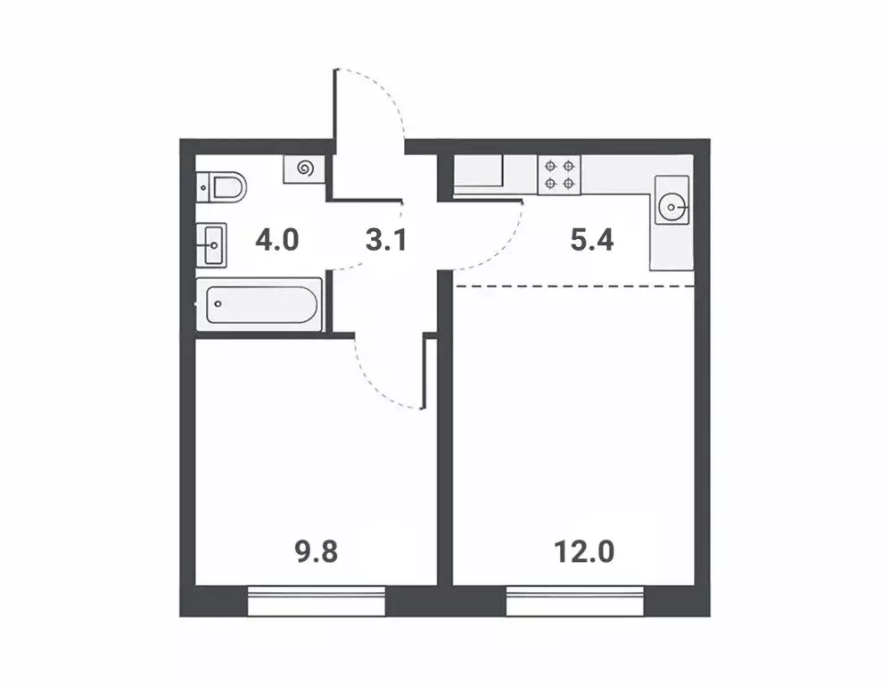 2-комнатная квартира: Киров, Прибрежный бульвар, 6 (34.3 м) - Фото 0