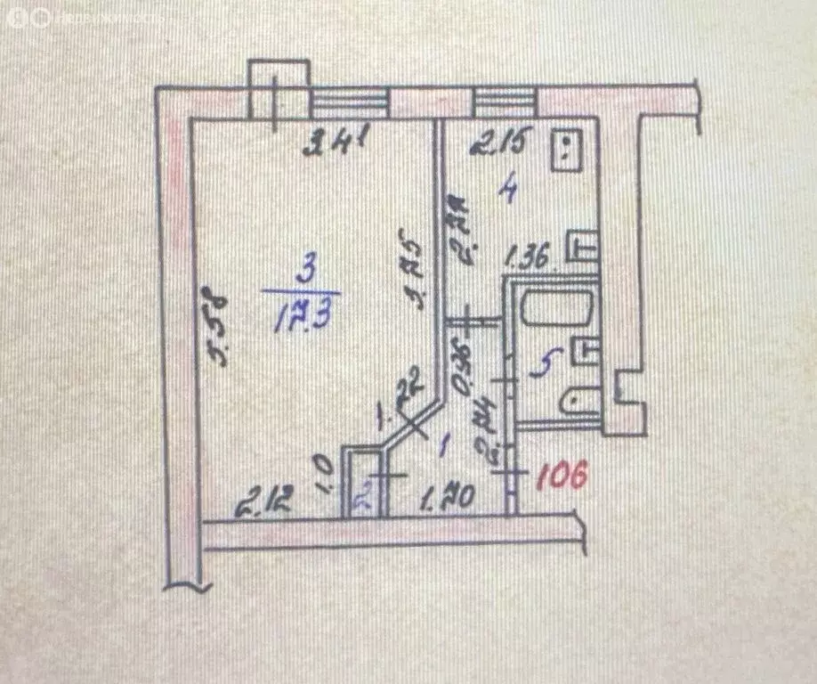 1-комнатная квартира: Невинномысск, улица Баумана, 19 (29 м) - Фото 2