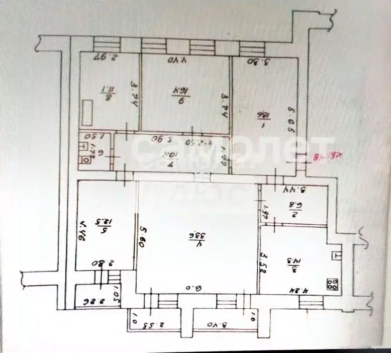 3-к кв. Липецкая область, Липецк Коммунальная ул., 14 (130.0 м) - Фото 1