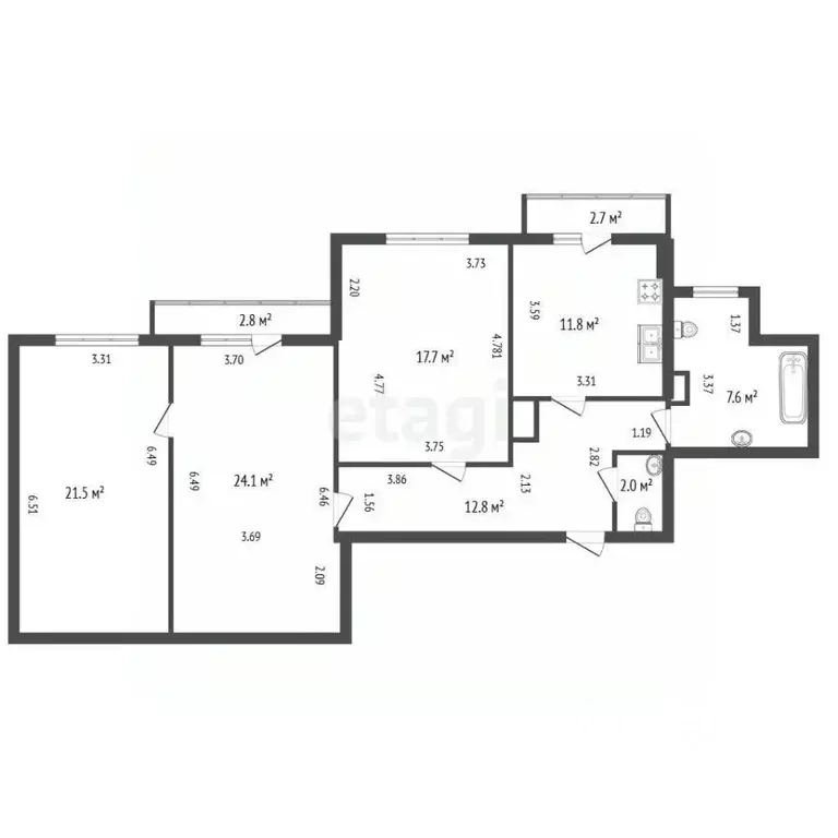 3-к кв. Санкт-Петербург Коломяжский просп., 28к2 (97.5 м) - Фото 2