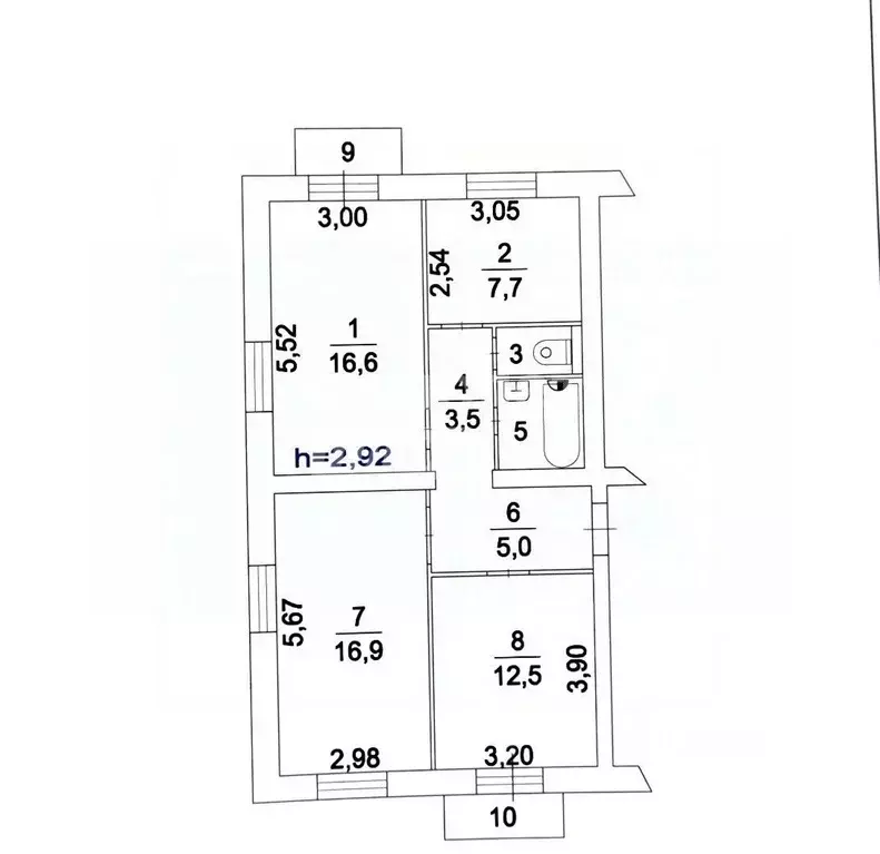 3-к кв. Московская область, Люберцы пос. ВУГИ, 4 (66.8 м) - Фото 1