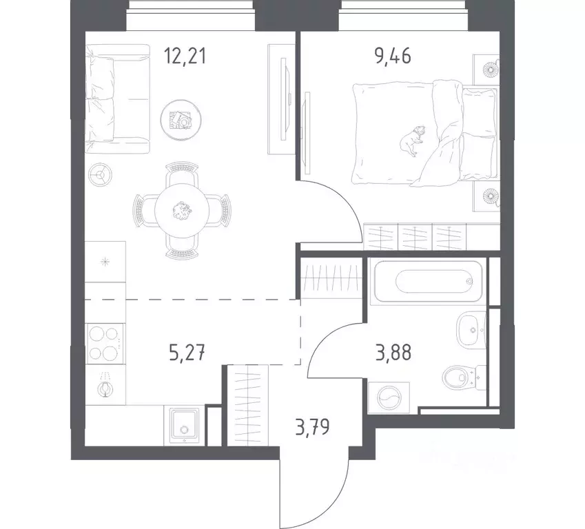 1-к кв. Московская область, Домодедово городской округ, с. Ям ... - Фото 1