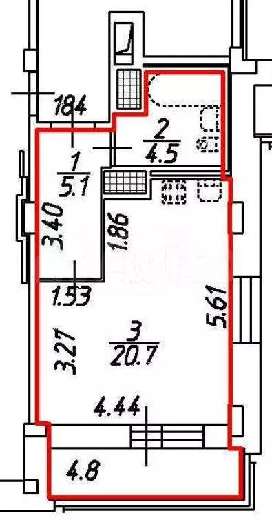 Квартира-студия, 30,3 м, 8/16 эт. - Фото 0