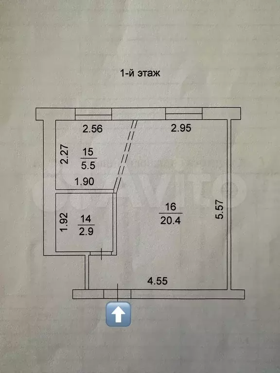 1-к. квартира, 30 м, 1/5 эт. - Фото 0