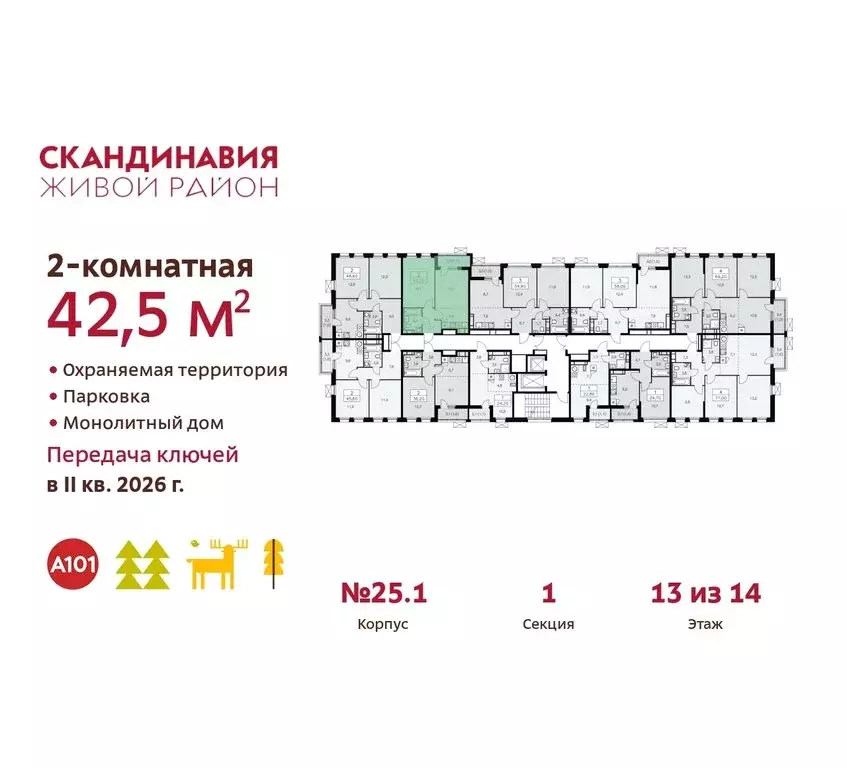 2-комнатная квартира: Москва, поселение Сосенское, жилой комплекс ... - Фото 1