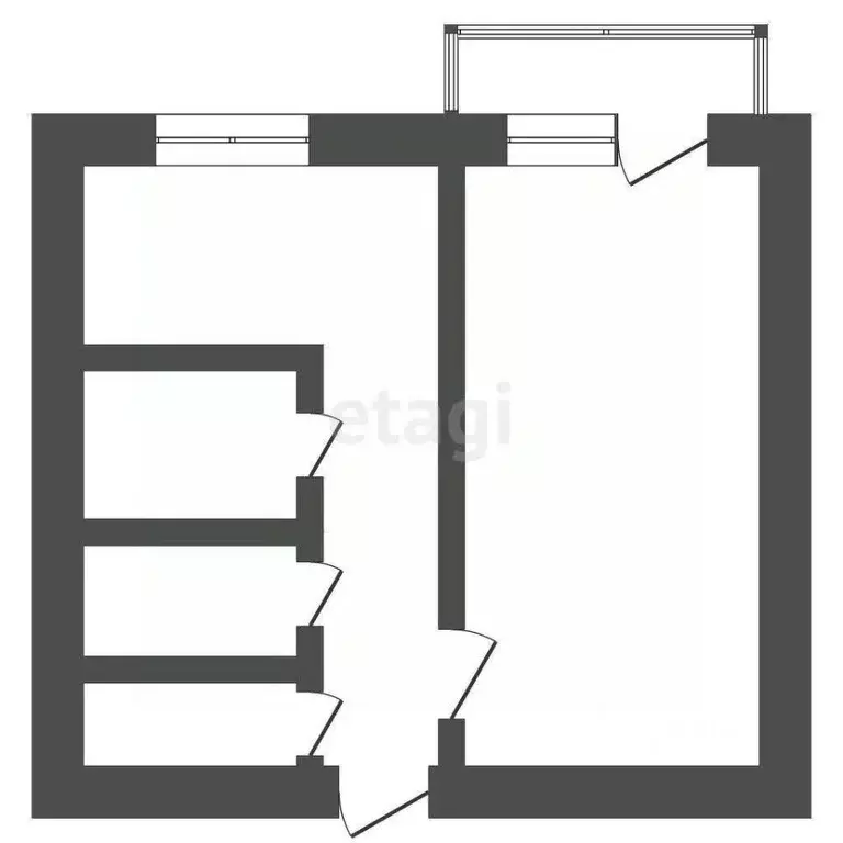 1-к кв. Владимирская область, Ковров Комсомольская ул., 36к2 (30.0 м) - Фото 2