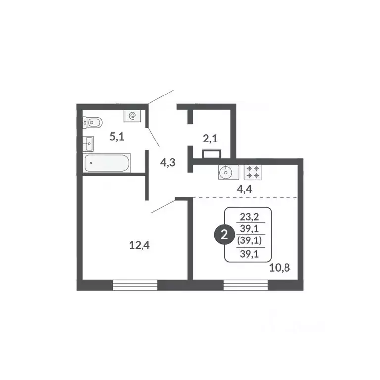 2-к кв. Кировская область, Киров  (39.1 м) - Фото 0