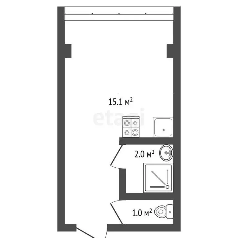 Квартира-студия: Стерлитамак, улица Худайбердина, 139 (15.9 м) - Фото 1