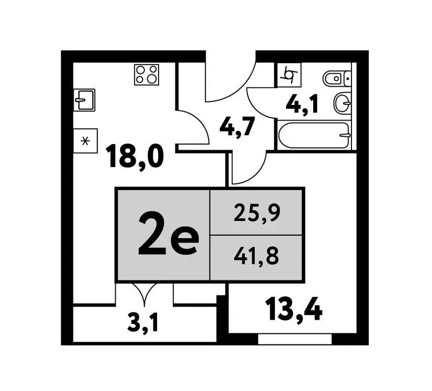 2-комнатная квартира: Москва, Фестивальная улица, 15к24/2 (41.8 м) - Фото 0