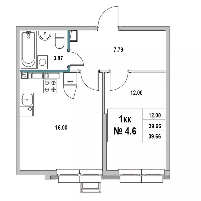 1-к кв. Ленинградская область, Выборг ул. 2-я Южная, 4 (39.66 м) - Фото 1