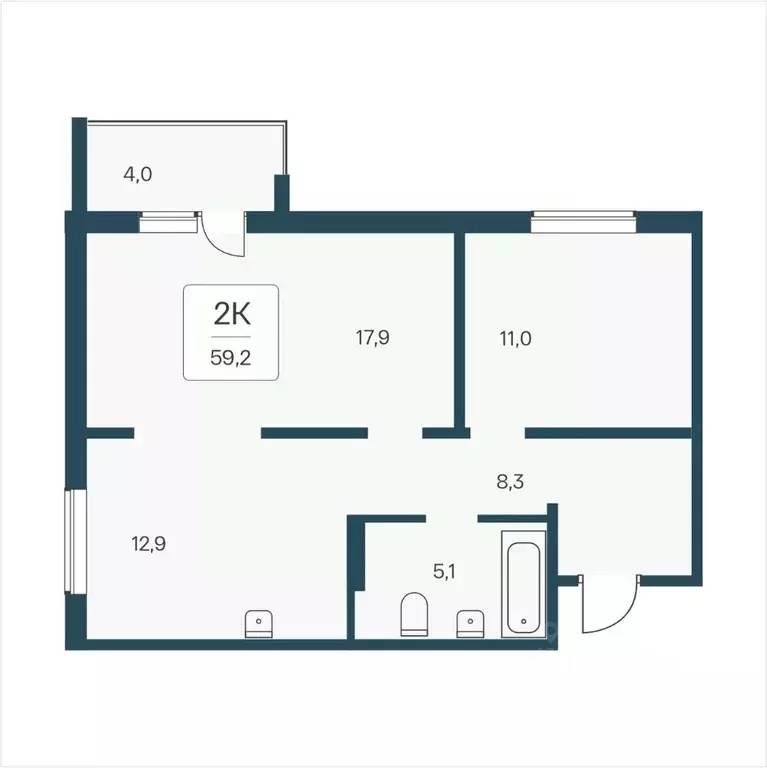 2-к кв. Новосибирская область, Новосибирск Кедровая ул., 80/3 (59.2 м) - Фото 0