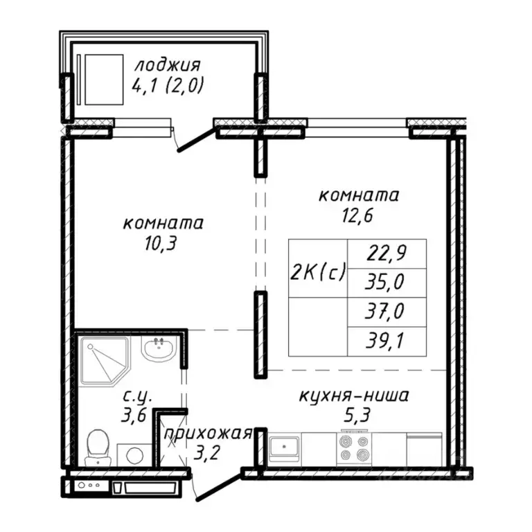 2-к кв. Новосибирская область, Новосибирск ул. Связистов, 162/2 (37.0 ... - Фото 1