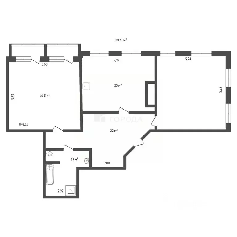 3-к кв. Алтайский край, Барнаул тракт Змеиногорский, 100 (121.0 м) - Фото 2