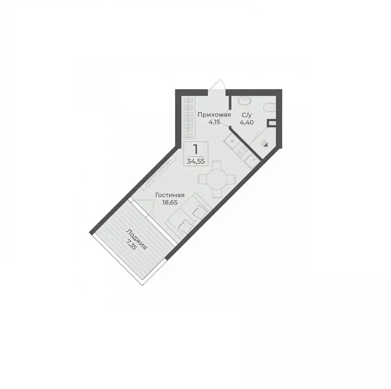 Студия Крым, Сакский район, с. Лесновка  (34.55 м) - Фото 0