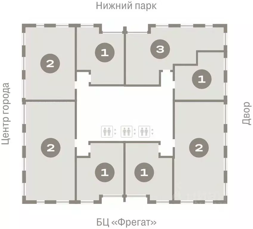 2-к кв. Липецкая область, Липецк пл. Петра Великого, 1 (67.39 м) - Фото 1