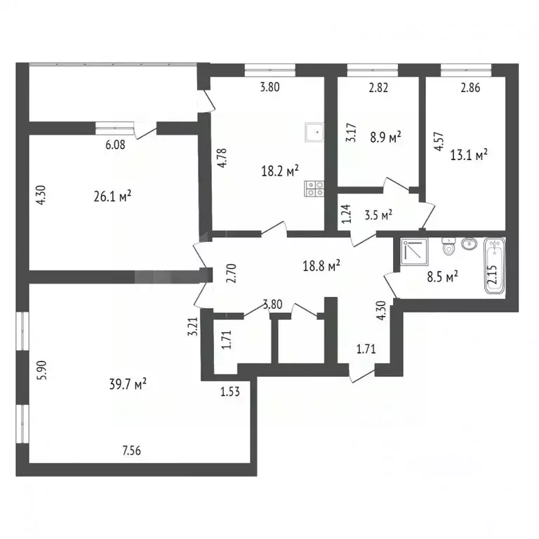 4-к кв. Тюменская область, Тюмень ул. Малыгина, 56 (150.0 м) - Фото 1