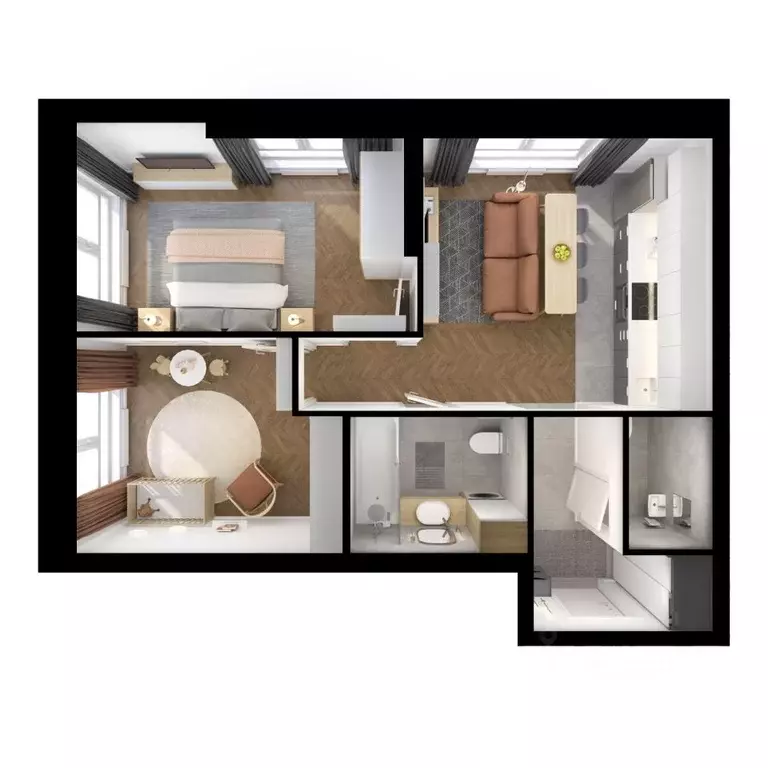 2-к кв. Приморский край, Владивосток ул. Борисенко, 48к2 (51.7 м) - Фото 2