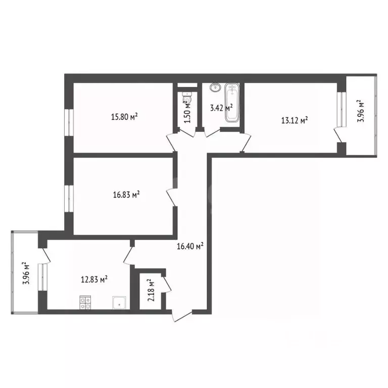 3-к кв. Тюменская область, Тюмень ул. Беляева, 29к1 (83.0 м) - Фото 2