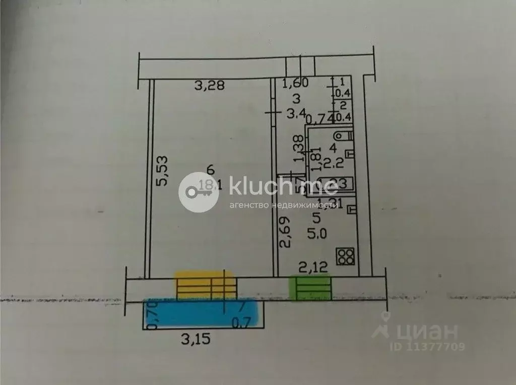 1-к кв. Татарстан, Казань Магаданская ул., 18А (30.2 м) - Фото 2