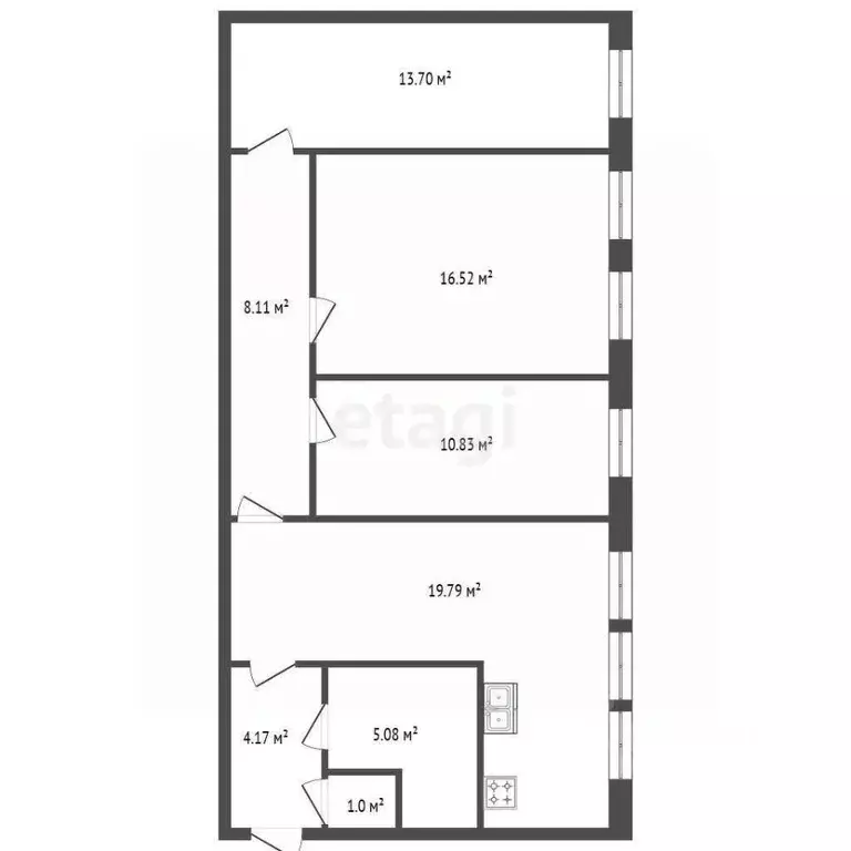 4-к кв. Санкт-Петербург Кирилловская ул., 22 (77.4 м) - Фото 1