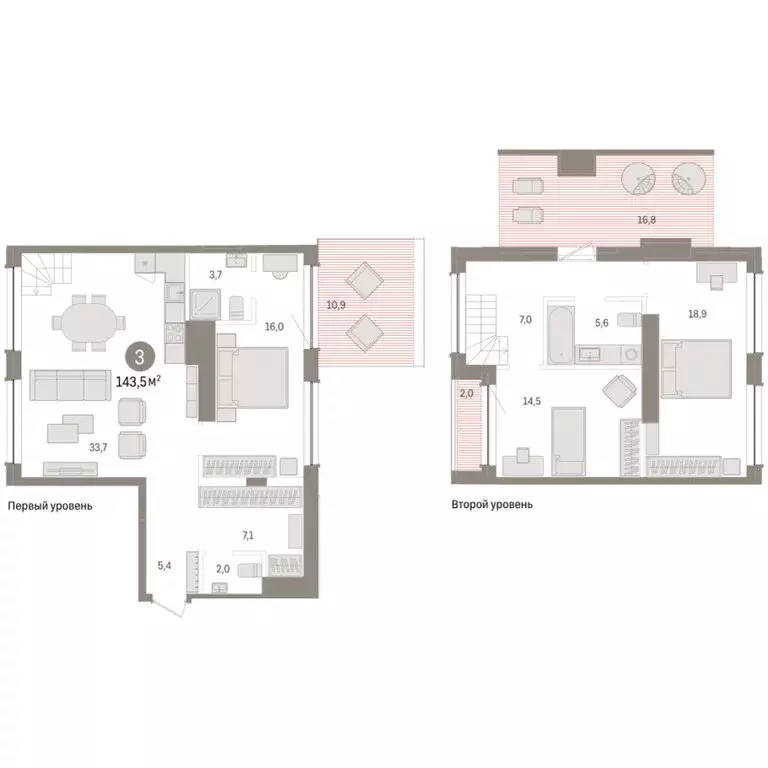 3-комнатная квартира: Тюмень, улица Муравленко, 9к1 (143.53 м) - Фото 2
