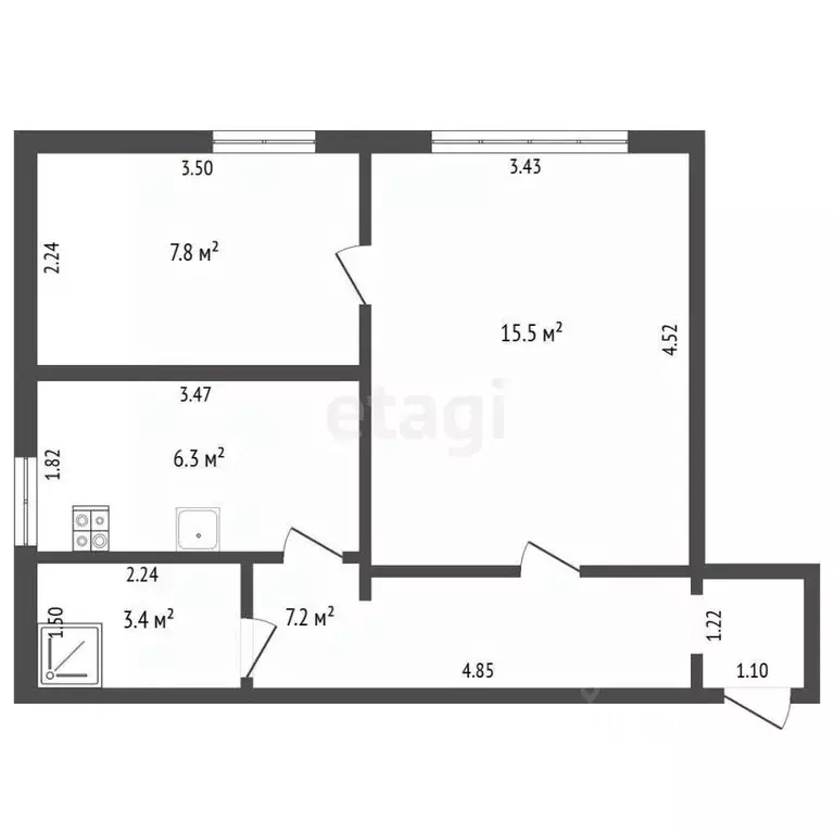 2-к кв. Вологодская область, Харовск ул. Пушкина, 2 (40.2 м) - Фото 0